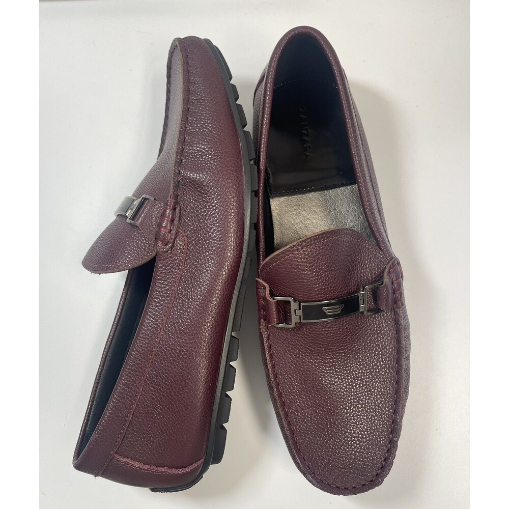 Zanzara Men’s Pebbles Leather Slip On Loafers In Burgundy Sz 11 New W/O Tag